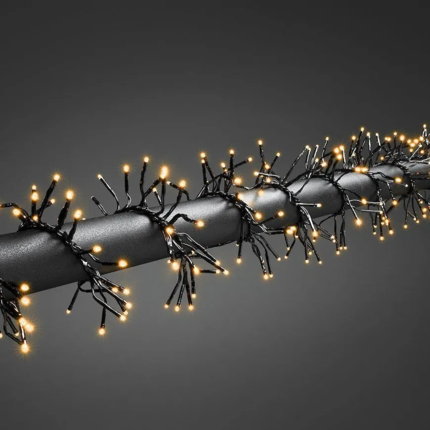 Juletrelys 8,5m - Cluster 1152 multifunksjon Led IP44 - Amber