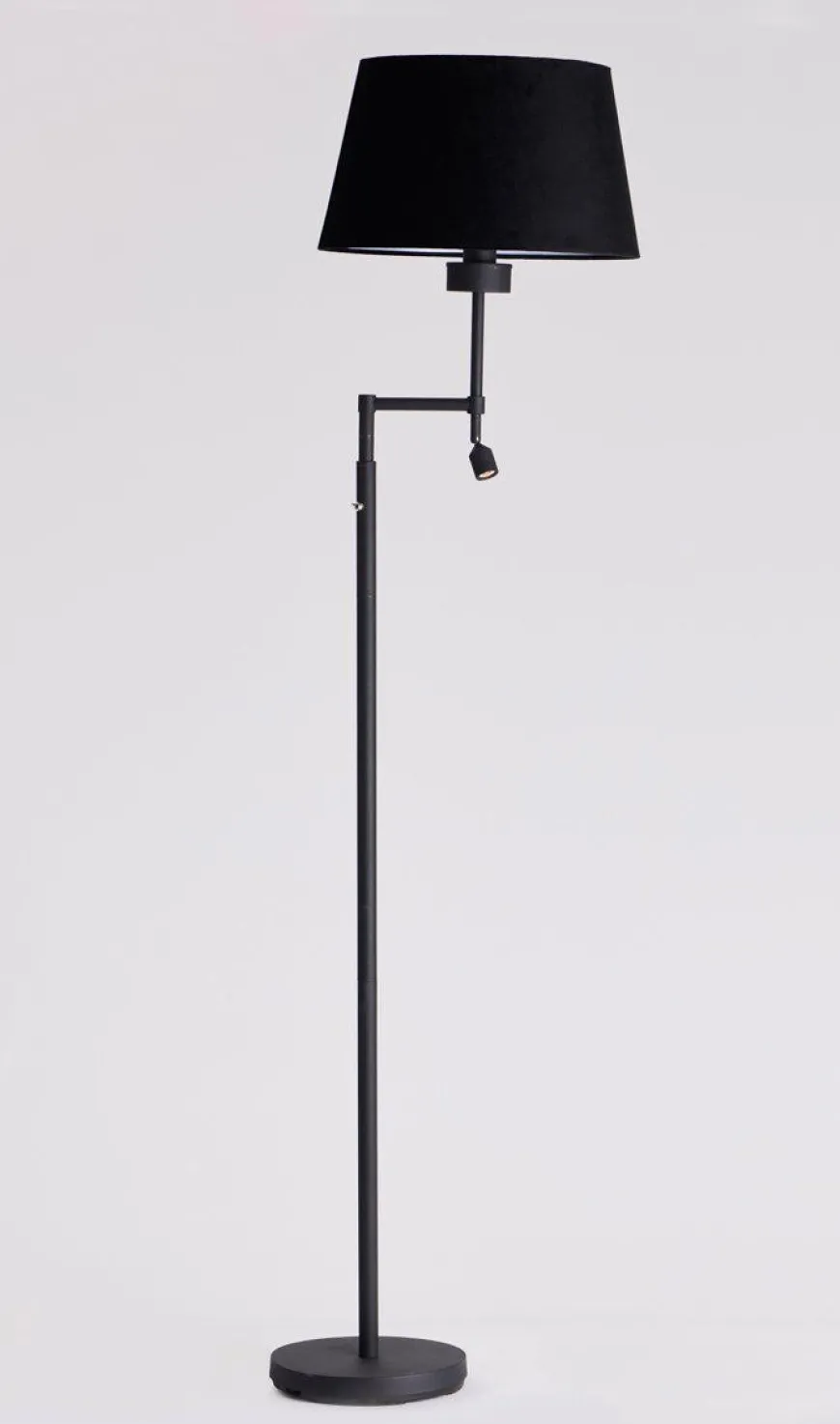 Kasper gulvlamper m/skjerm m/lesearm 3W - Svart
