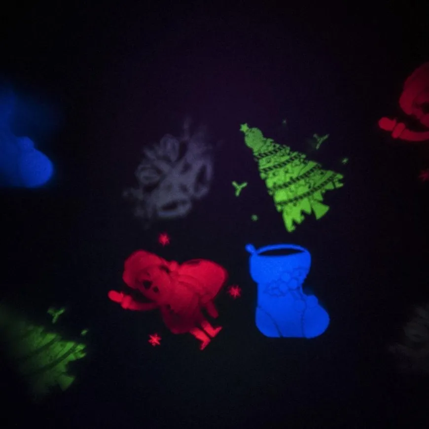 Laserlampe fargede julemotiv IP44 utendørs