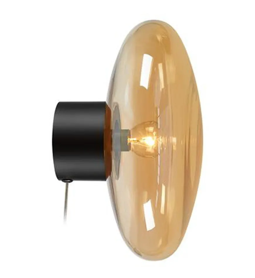 Locus vegg/taklampe - Svart/Amberfarget - Svart / Amber
