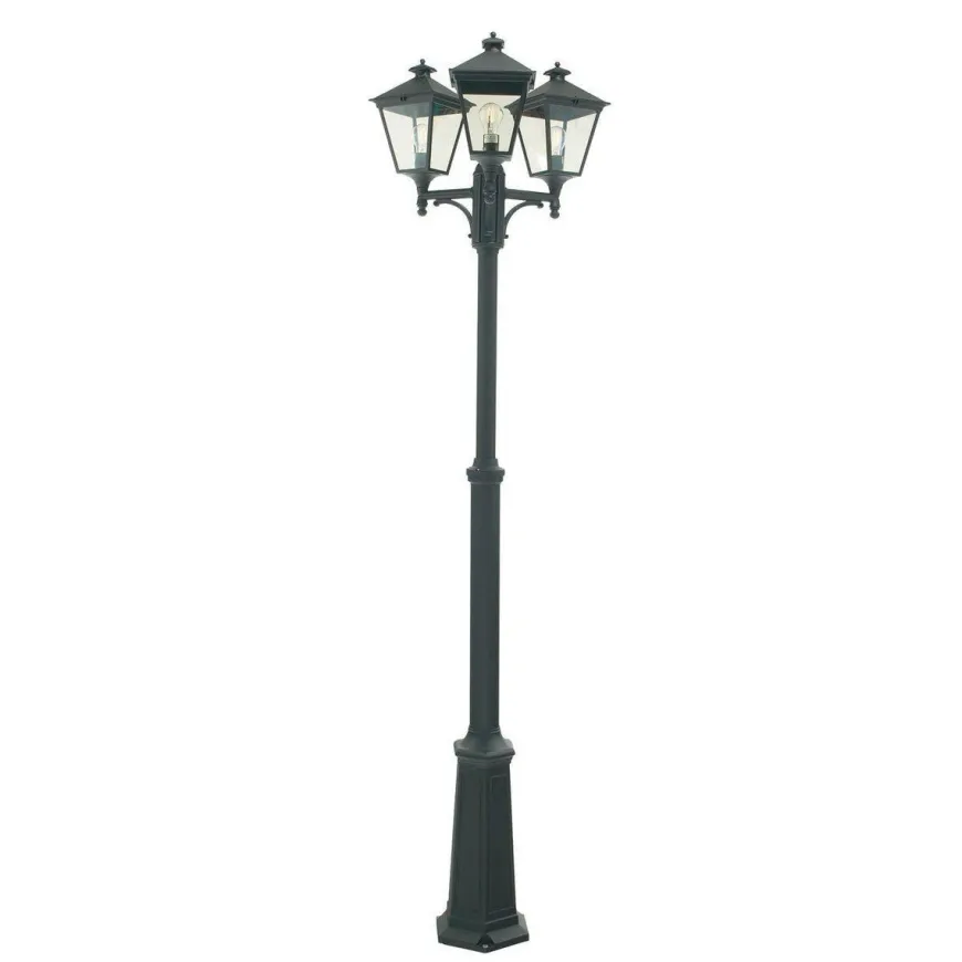 London 483 lyktestolpe 185-275 cm 3 lyktehoder - Svart