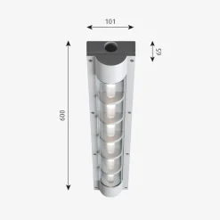 Louis Poulsen AL 600 utendørs vegg/taklampe 35 - Aluminium - Aluminium