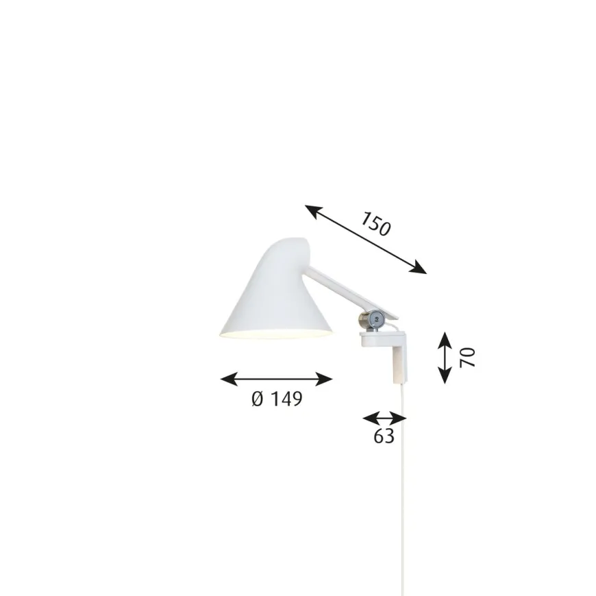 Louis Poulsen NJP kort vegglampe