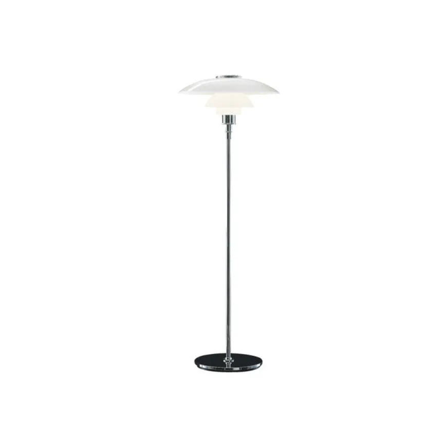 Louis Poulsen PH 4½-3½ gulvlampe Krom/Opalt glass