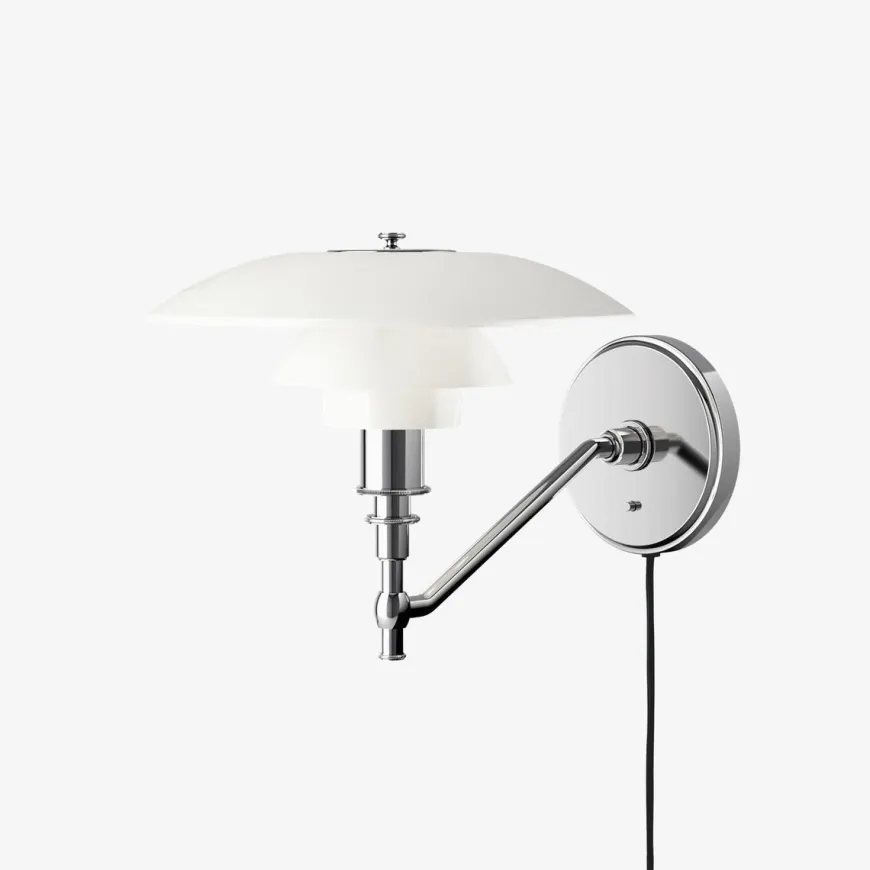 Louis Poulsen PH 3/2 Vegglampe Hvitt opalt glass - Krom / Opal