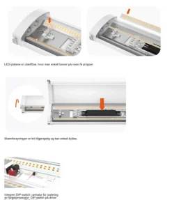 Mega Batten lysarmatur 20W 3000/4000K IP44 - 62 cm