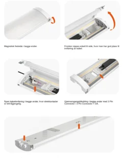 Mega Batten lysarmatur 47W 3000/4000K IP44 - 151 cm