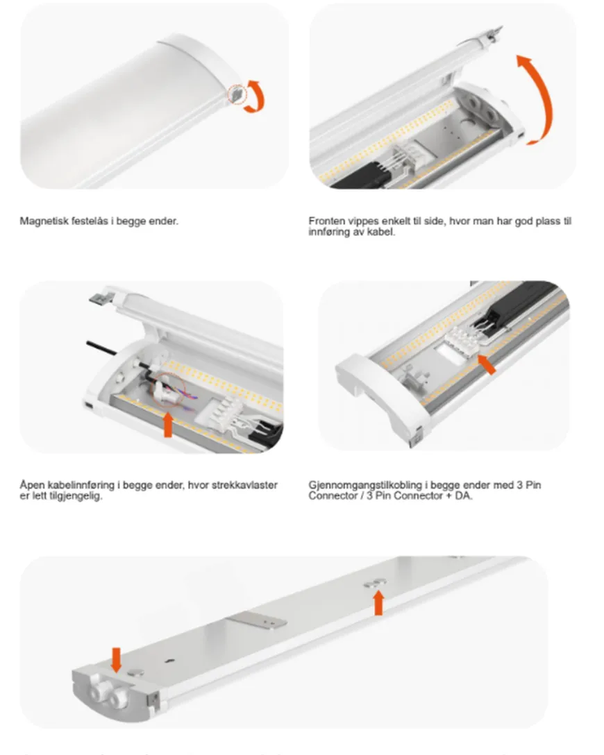 Mega Batten lysarmatur 47W 3000/4000K IP44 - 151 cm