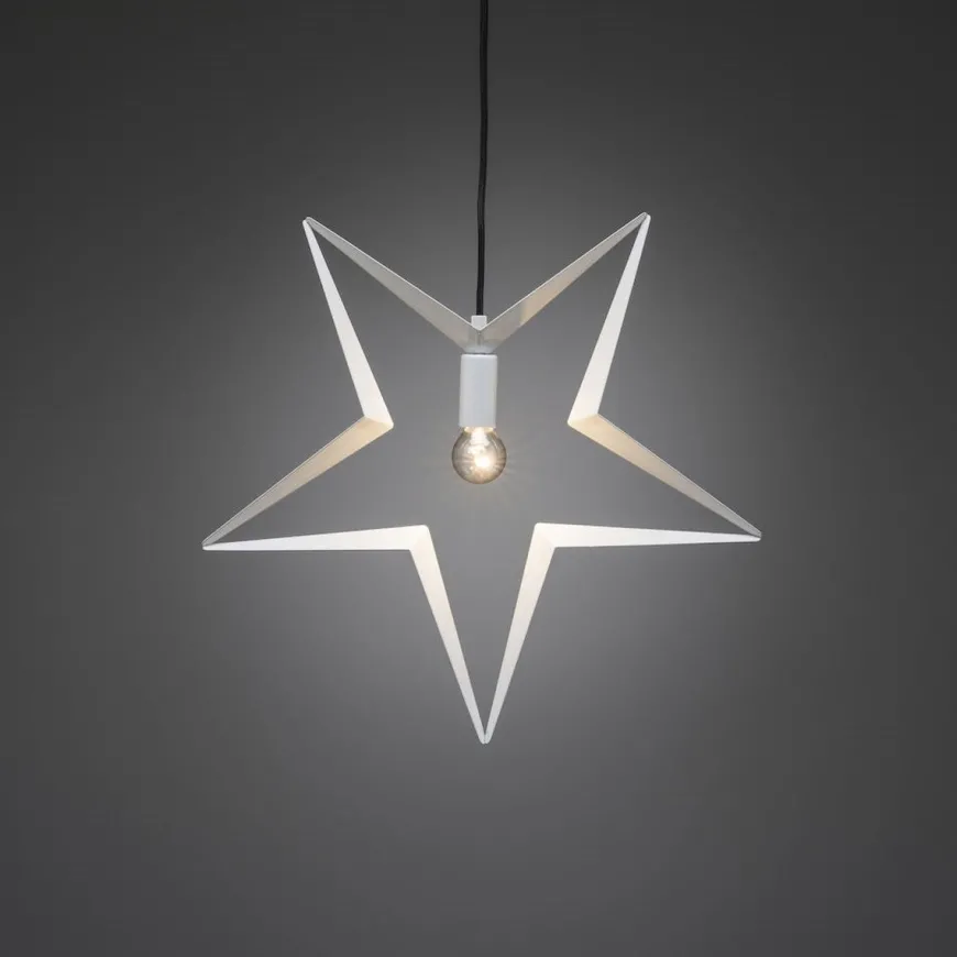 Metallstjerne 45 cm - Hvit
