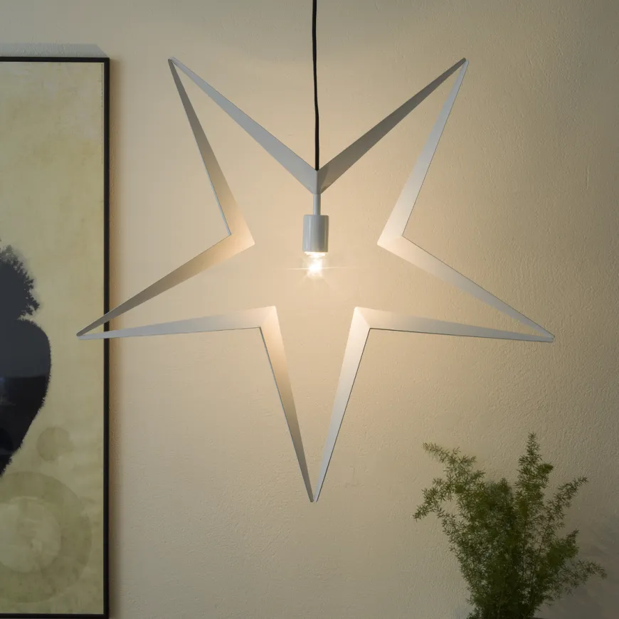 Metallstjerne 45 cm - Hvit