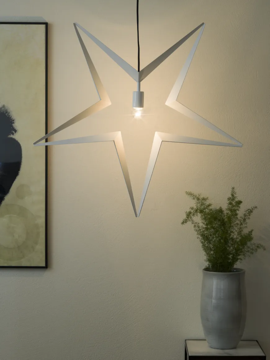 Metallstjerne 45 cm - Hvit