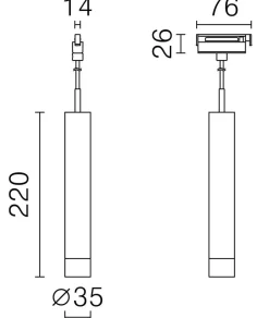 Microline Delta pendel 8W 2700 kelvin 24V RA90 dimbar