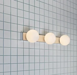Mini vegglampe 3 - Krom/opalhvit - Krom / Opal
