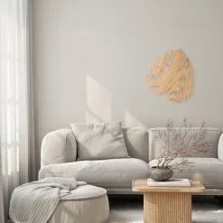 Monstera wood vegglampe