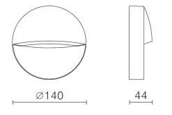 Nerine 140 vegglampe utensdørs 3,2W coloure switch 3000/4000K IP65 - Antrasitt grå
