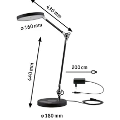 Numis skrivebordslampe 11W 2700-6500 Kelvin 3-step dim - Trådløs lader for mobil
