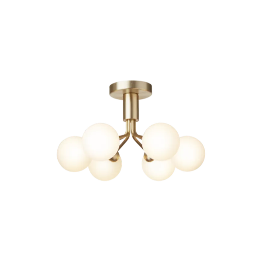 Nuura Apiales 6 taklampe børstet messing / opal glass