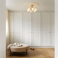 Nuura Apiales 6 taklampe børstet messing / opal glass