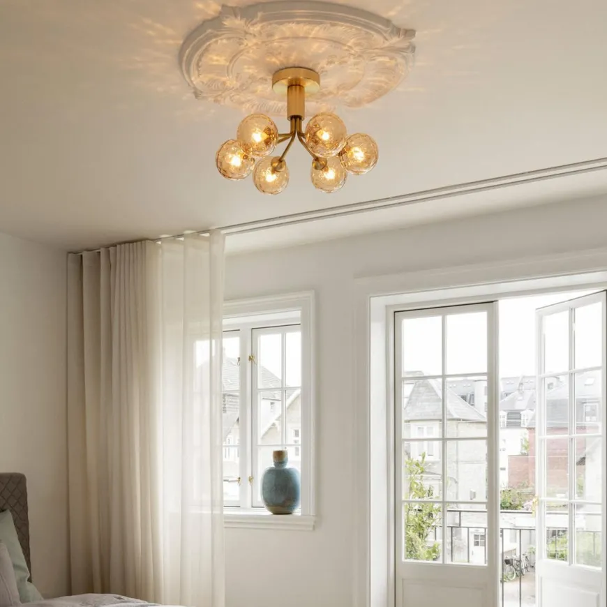 Nuura Apiales 6 taklampe børstet messing / optic gold glass
