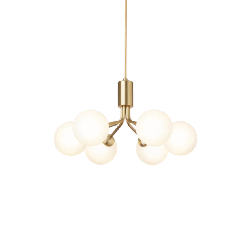 Nuura Apiales 6 taklampe - messing / opal