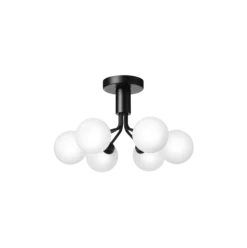 Nuura Apiales 6 taklampe satengsort / opal glass