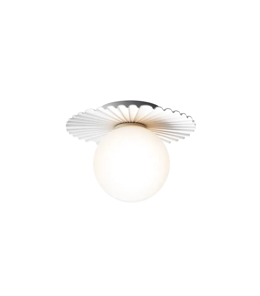 Nuura Liila Muuse vegglampe/taklampe - small - Hvit / opal