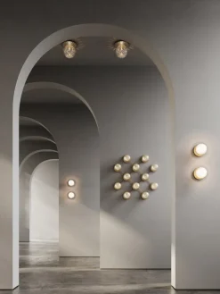 Nuura Liila 1 vegglampe/taklampe - medium - nordic gold / optikk