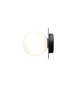 Nuura Liila 1 vegglampe/taklampe - medium - svart / opal glass