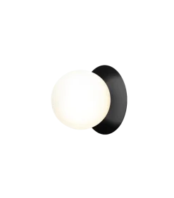 Nuura Liila 1 vegglampe/taklampe - medium - svart / opal glass