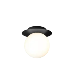 Nuura Liila 1 vegglampe/taklampe - medium - svart / opal glass