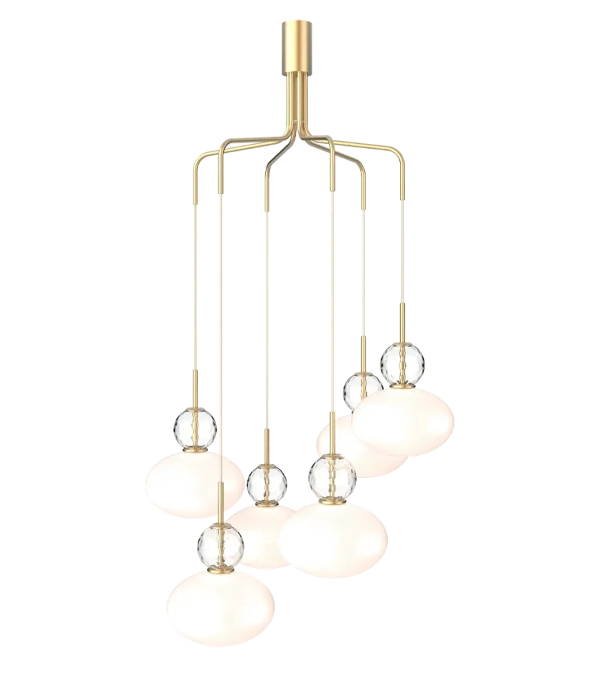 Nuura Rizzatto cluster 6 taklampe Hvit/messing