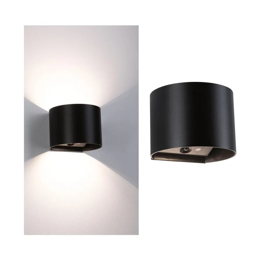Nyara rund oppladbar vegglampe opp/ned lys med sensor