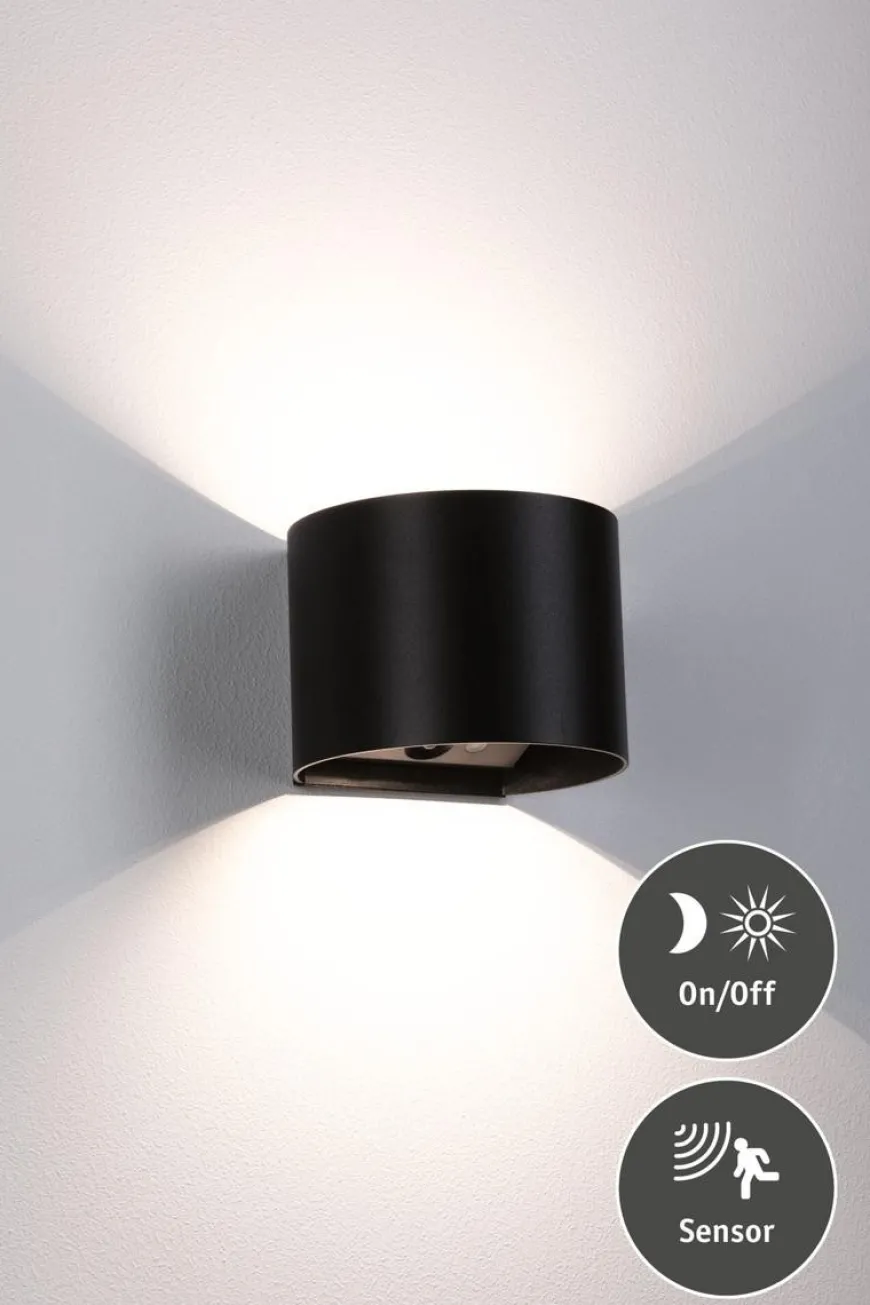 Nyara rund oppladbar vegglampe opp/ned lys med sensor