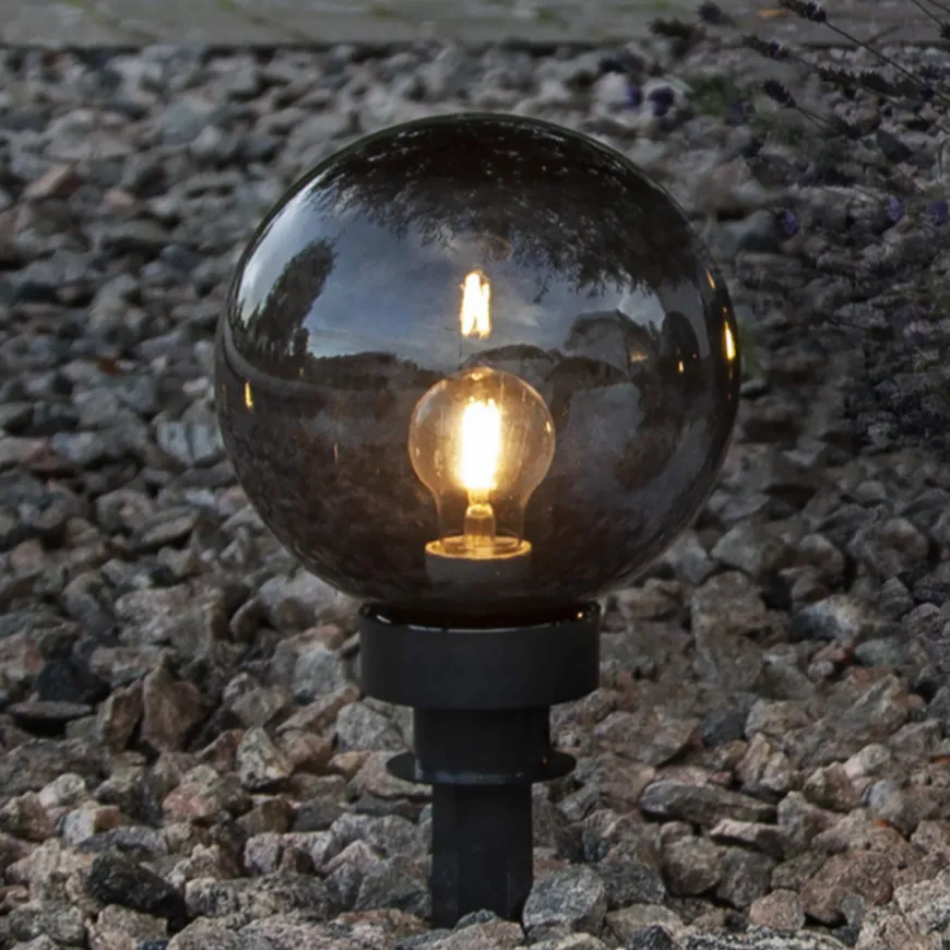 Orby dekorativ hagelampe 20 cm - Svart/Røykfarget