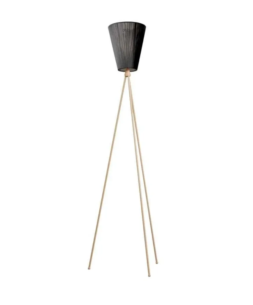 Oslo Wood gulvlampe beige med skjerm