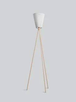 Oslo Wood gulvlampe beige med skjerm