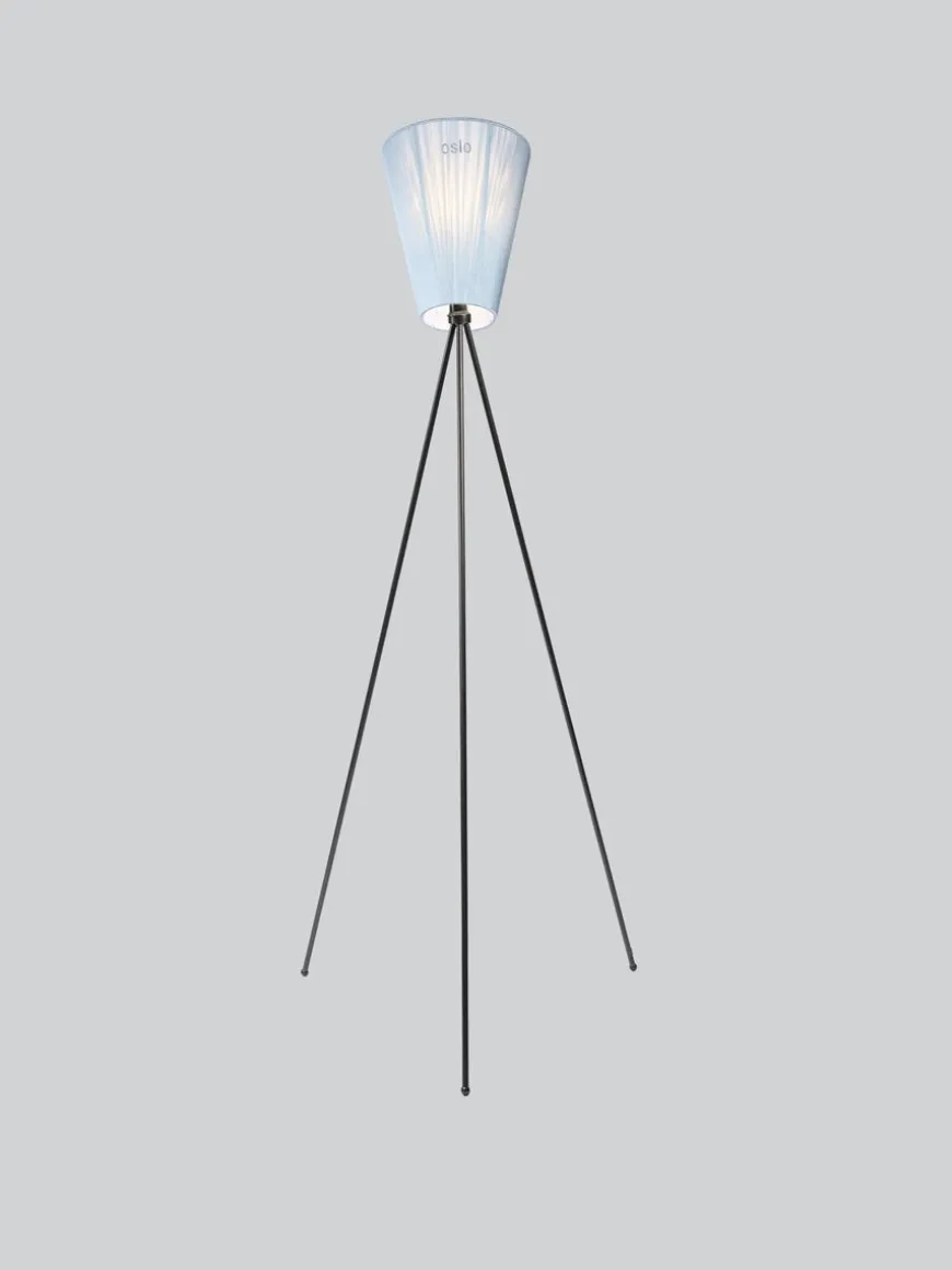 Oslo Wood gulvlampe svart med skjerm