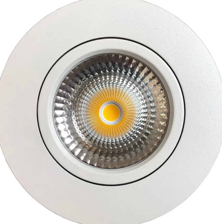Out tiltbar lavtbyggende downlight utendørs 11W 3000K IP65 RA90 dimbar - Hvit