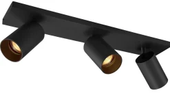 OZ K3 taklampe med 3 spotter - Svart