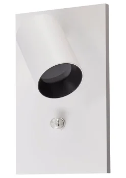 Oz K1 vegglampe m/USB - Hvit/Svart