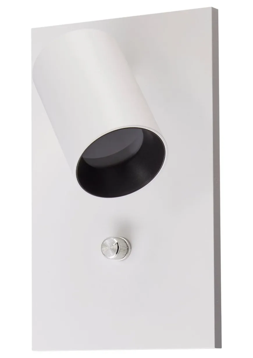 Oz K1 vegglampe m/USB - Hvit/Svart