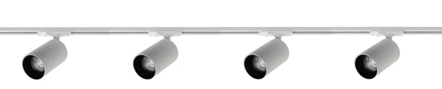 Oz spotskinne 4 spotter 2 meter - Pure white/Svart