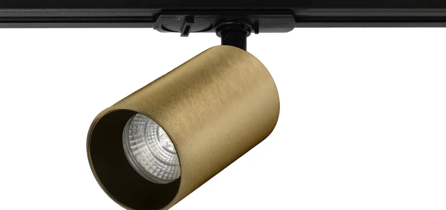 Oz spotskinne 4 spotter 2 meter - Svart/Messing
