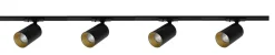 Oz spotskinne 4 spotter 2 meter - Svart/Gull