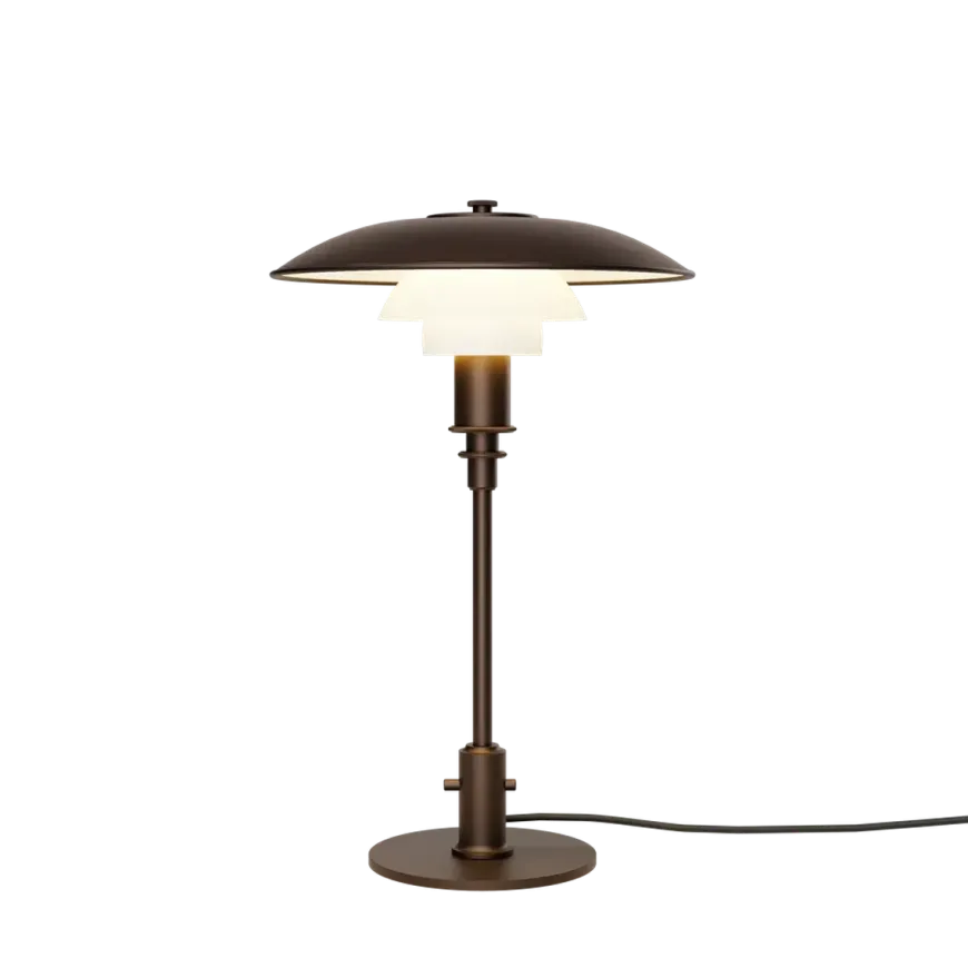 PH 3/2 Aged brass opal bordlampe