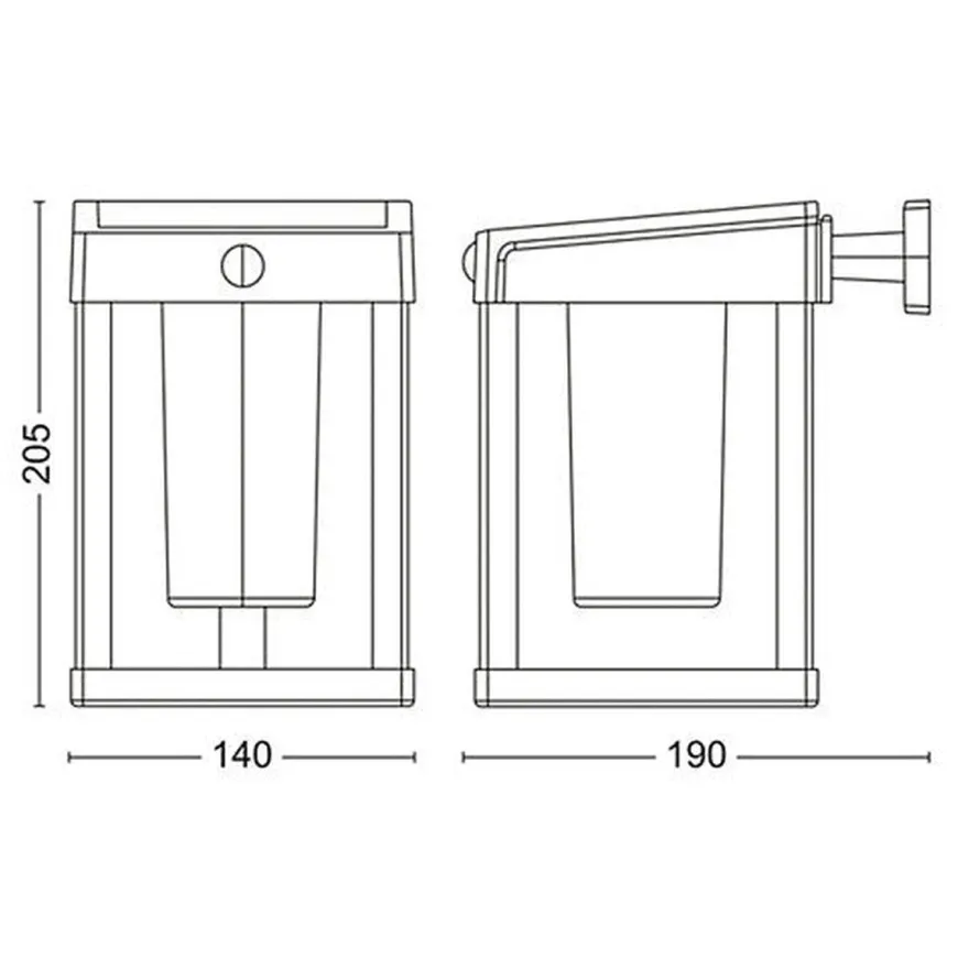 Philips Camill vegglampe 1,4W 3000 Kelvin IP44 solcelledrevet med dag/natt og bevegelse sensor
