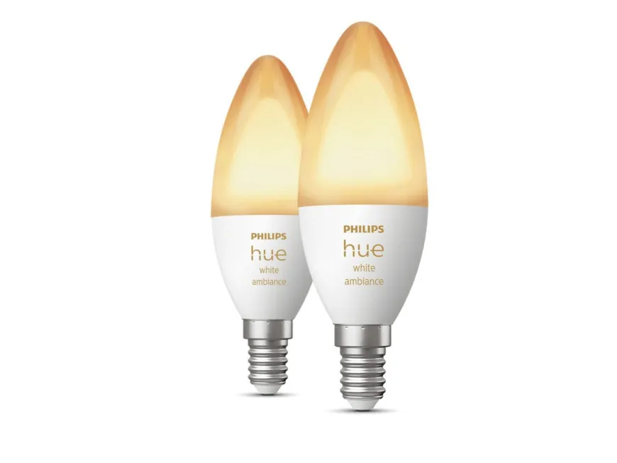 Philips Hue B39 E14 lyspære 5,2W 2200-6500K White Ambiance - 2 pakning