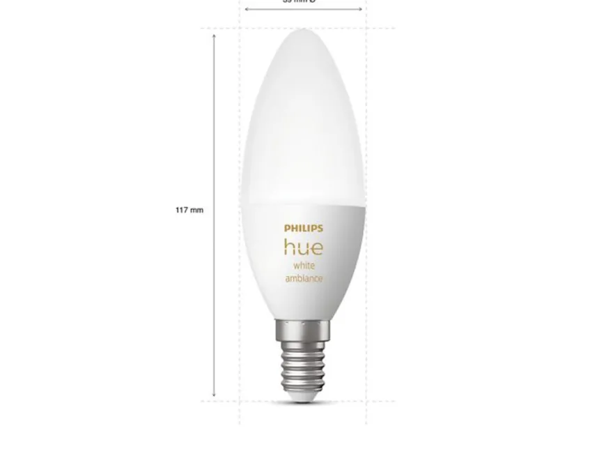 Philips Hue B39 E14 lyspære 5,2W 2200-6500K White Ambiance