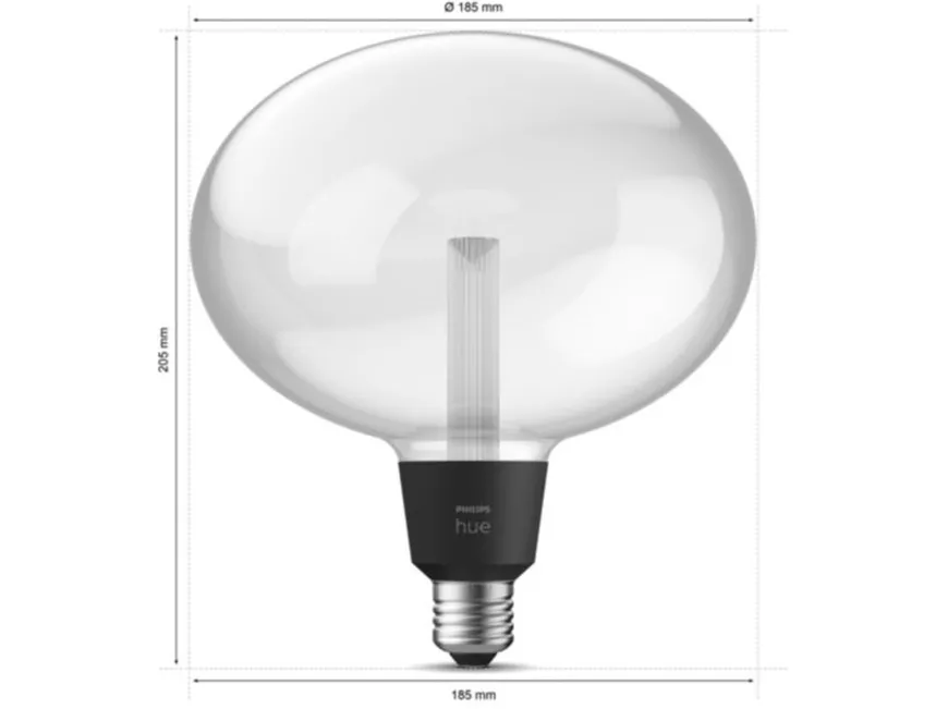 Philips Hue E27 Ellipse smart pære 6,5W 2000-6500K RGB 185mm