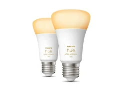 Philips Hue white LED 8W E27 A60 2200-6500 Kelvin - 60 mm - 2 pakning
